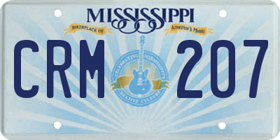 MS license plate CRM207