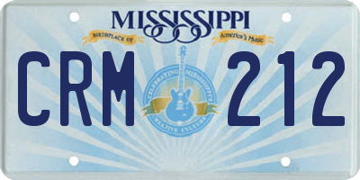 MS license plate CRM212