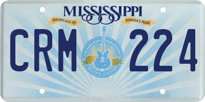 MS license plate CRM224