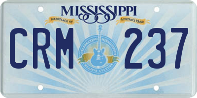 MS license plate CRM237