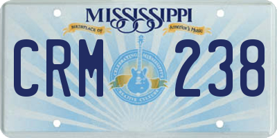 MS license plate CRM238