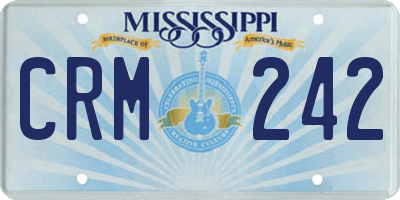 MS license plate CRM242