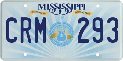 MS license plate CRM293