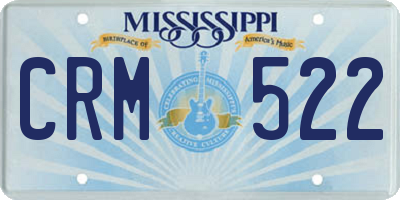 MS license plate CRM522
