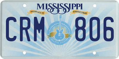 MS license plate CRM806