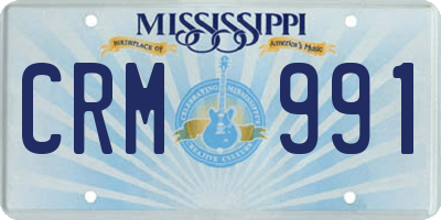 MS license plate CRM991