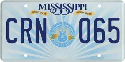 MS license plate CRN065