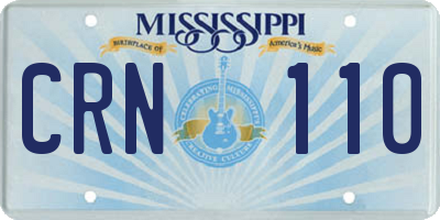MS license plate CRN110
