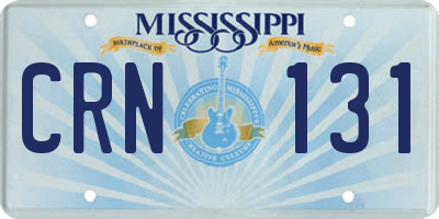 MS license plate CRN131