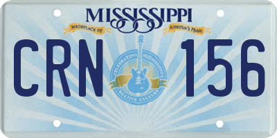 MS license plate CRN156