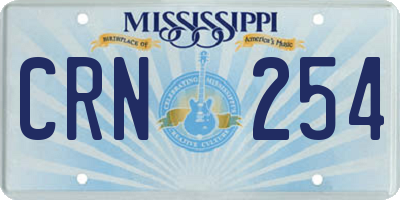 MS license plate CRN254