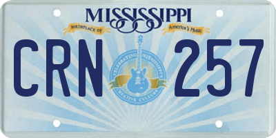 MS license plate CRN257