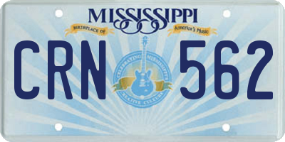 MS license plate CRN562