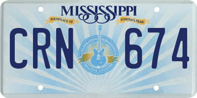 MS license plate CRN674