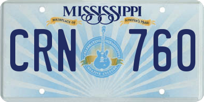 MS license plate CRN760