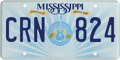 MS license plate CRN824