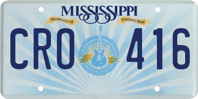 MS license plate CRO416