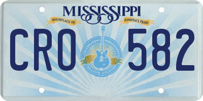 MS license plate CRO582