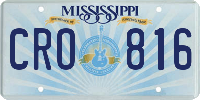 MS license plate CRO816