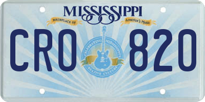 MS license plate CRO820