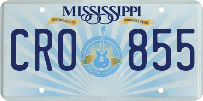 MS license plate CRO855