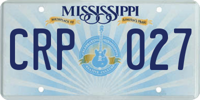 MS license plate CRP027