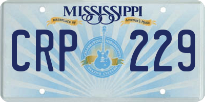 MS license plate CRP229