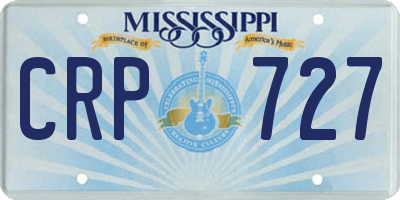 MS license plate CRP727