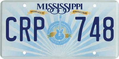 MS license plate CRP748