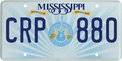 MS license plate CRP880