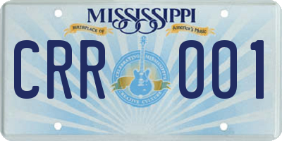 MS license plate CRR001