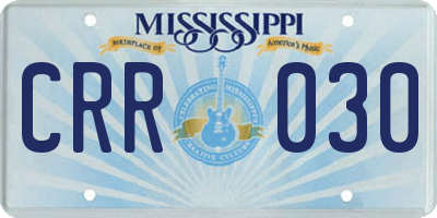 MS license plate CRR030