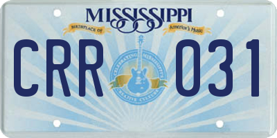 MS license plate CRR031