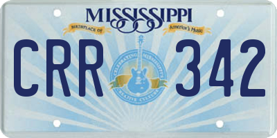 MS license plate CRR342
