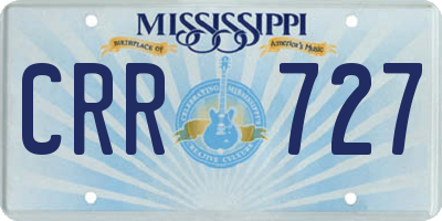 MS license plate CRR727
