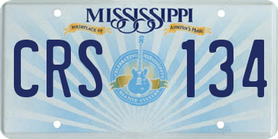 MS license plate CRS134