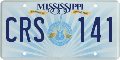 MS license plate CRS141