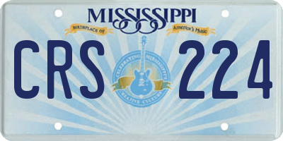 MS license plate CRS224