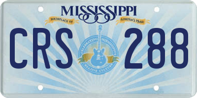 MS license plate CRS288