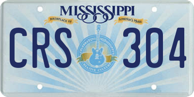 MS license plate CRS304