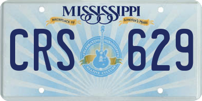 MS license plate CRS629