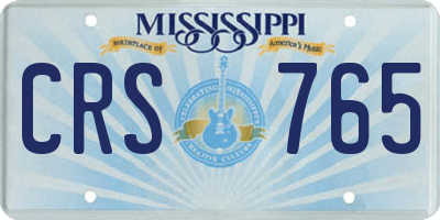 MS license plate CRS765