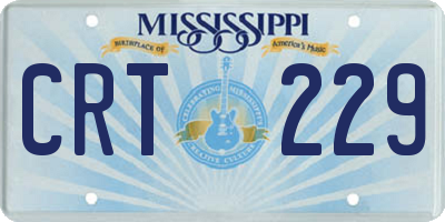 MS license plate CRT229