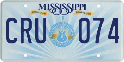 MS license plate CRU074