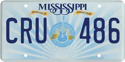 MS license plate CRU486