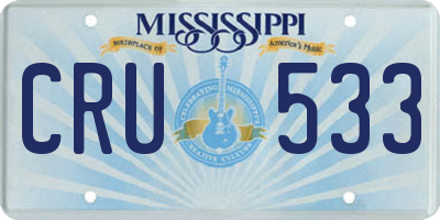 MS license plate CRU533
