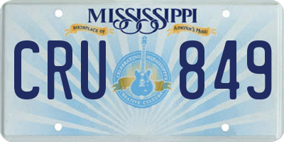 MS license plate CRU849
