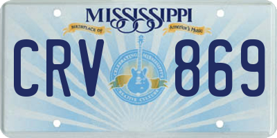 MS license plate CRV869