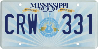 MS license plate CRW331