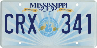 MS license plate CRX341